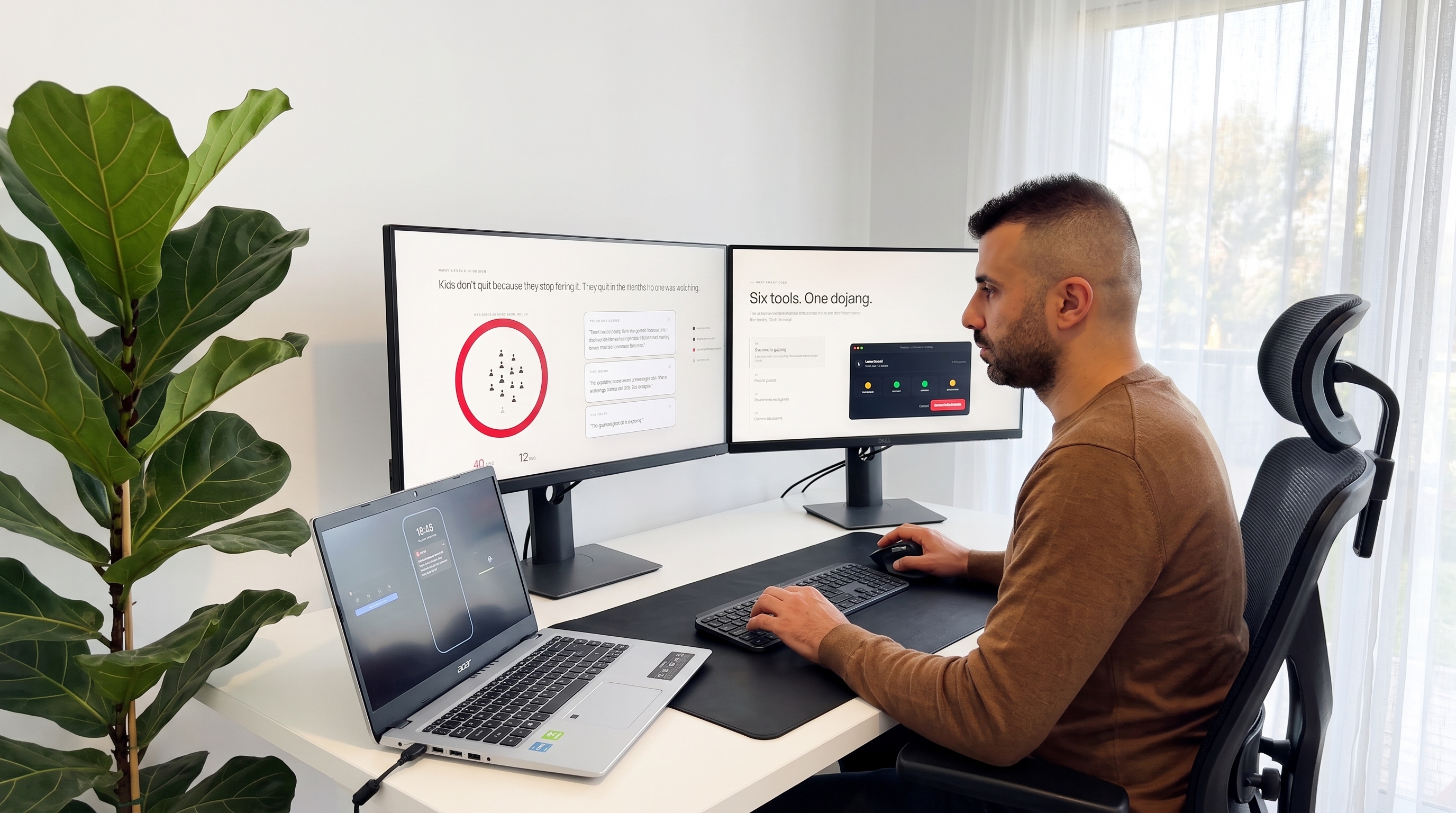Master Hamed designing MyTaek at his desk